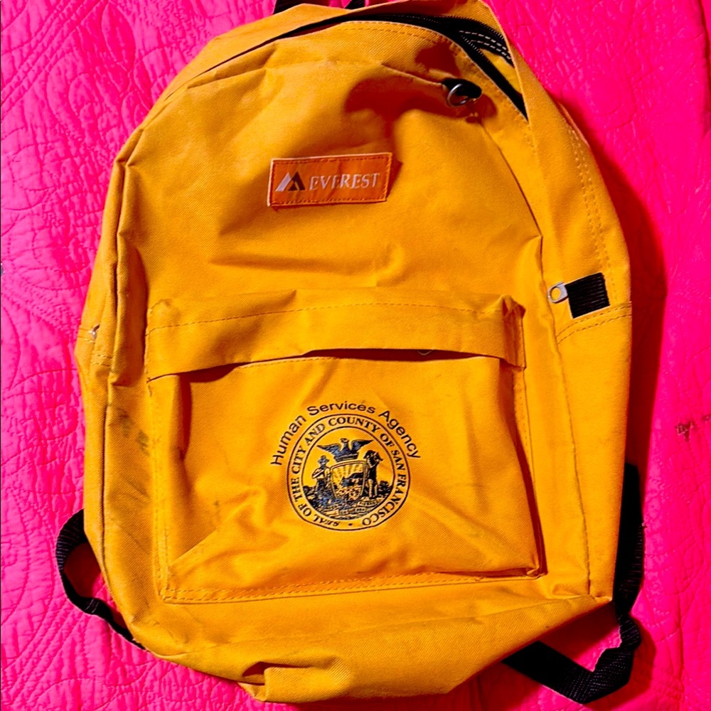 Seal of San Francisco Human Resources 
Vibrant Yellow Backpack